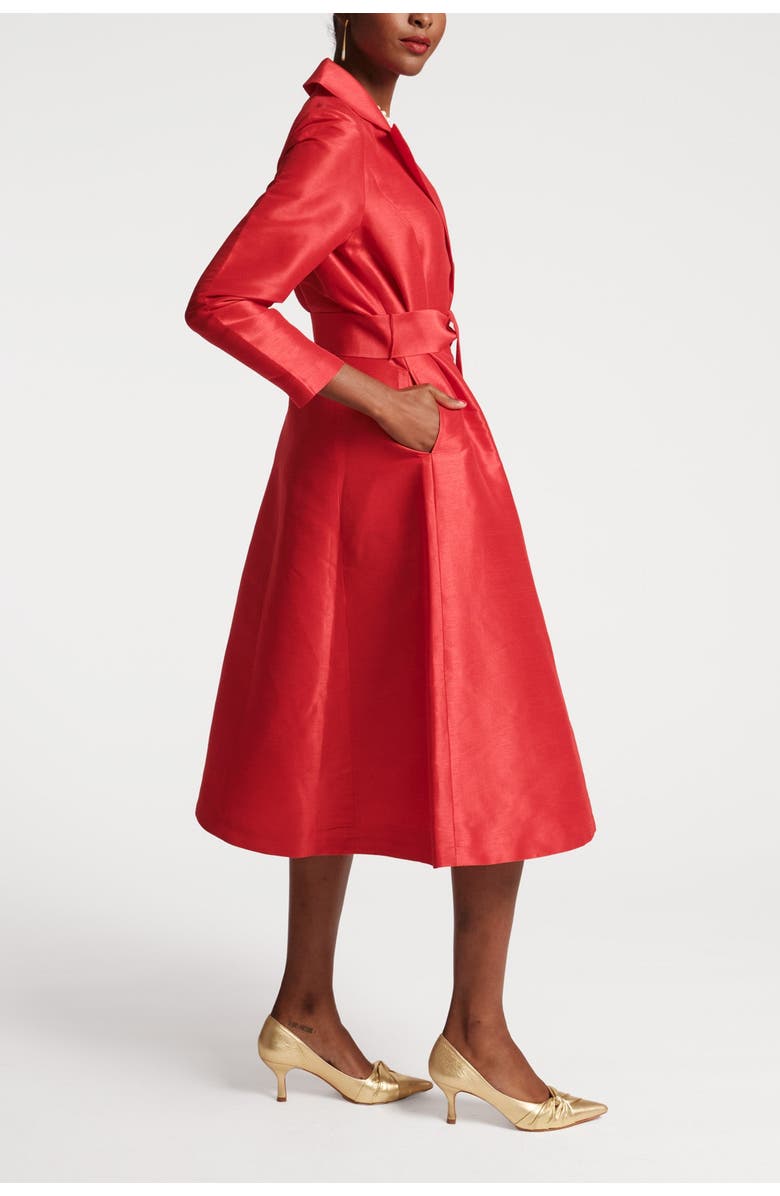 Frances Valentine Lucille Wrap Dress w/Lining Dupioni Dupioni, Alternate, color, 