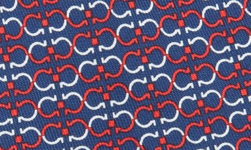 Ferragamo Silk Tie Ties And Bow Ties Multicolor In Navy/rosso
