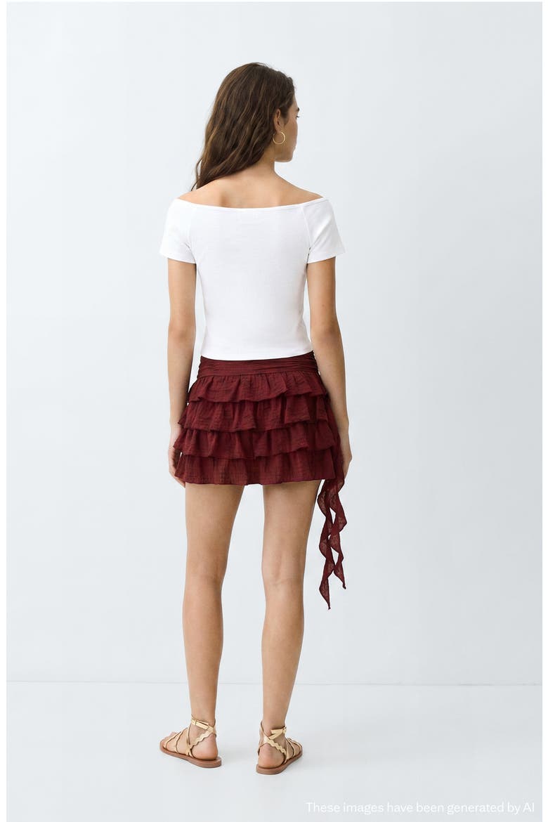 Ruffled Miniskirt, Alternate, color, BURNT ORANGE