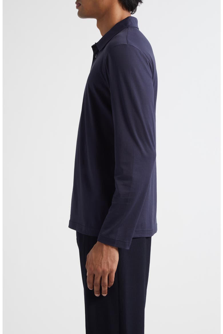 Long Sleeve Supima® Cotton Polo, Alternate, color, NAVY
