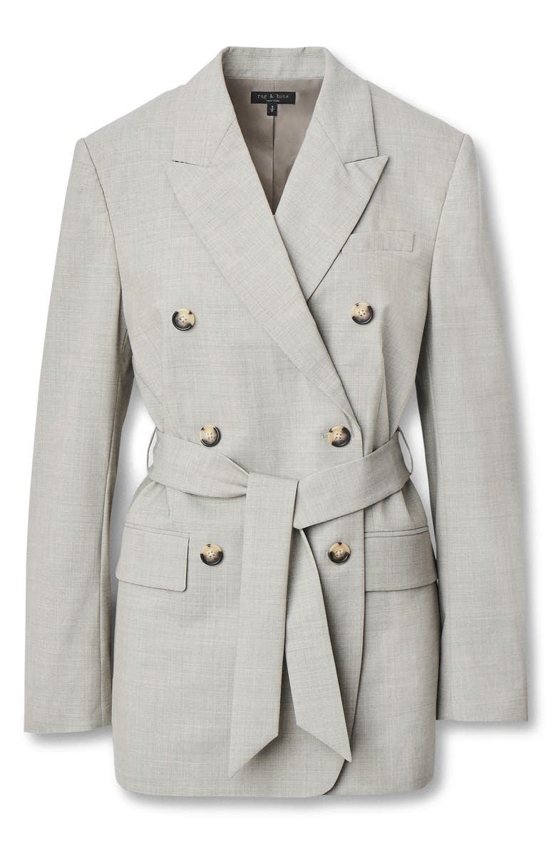 rag & bone Virginia Tie Waist Double Breasted Blazer, Alternate, color,