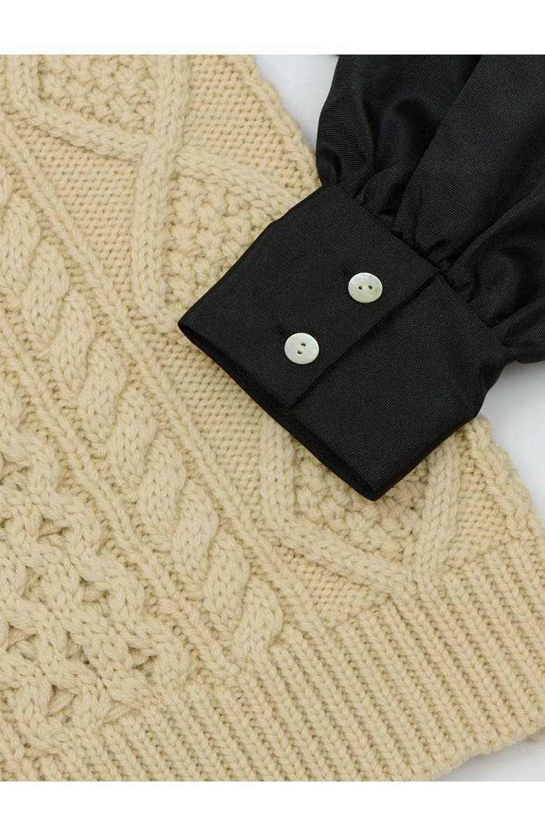 Lingua Franca Mekas Knit Combo Top, Alternate, color, 