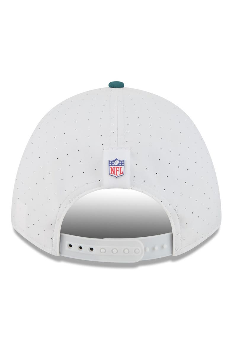 Men's New Era  White/Midnight Green Philadelphia Eagles 2025 NFL Training Camp A-Frame 9FORTY Adjustable Hat, Alternate, color, White