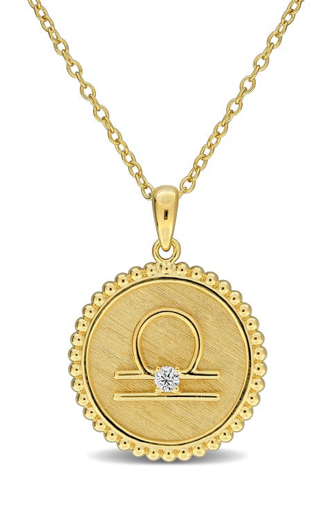 Zodiac Created White Sapphire Pendant Necklace