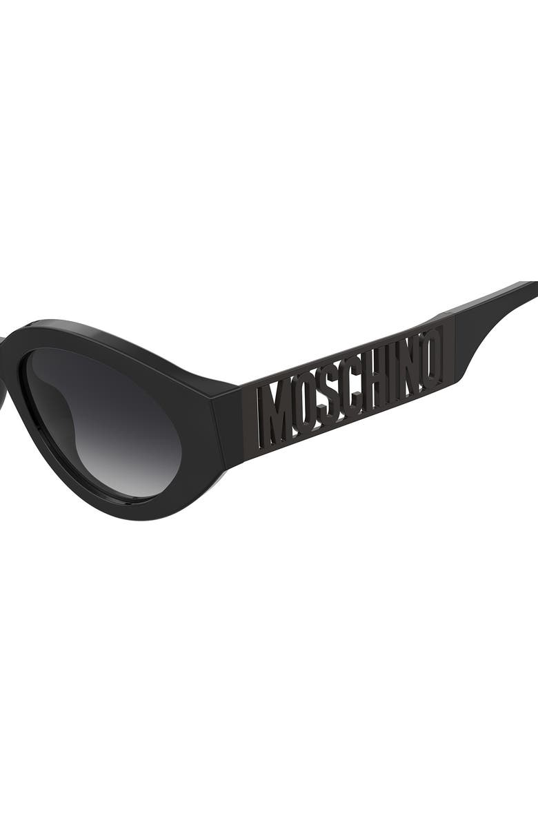 Moschino 51mm Cat Eye Sunglasses, Alternate, color, Black