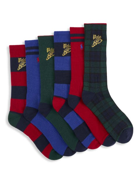 Big & Tall 6-pk Tartan Crew Socks