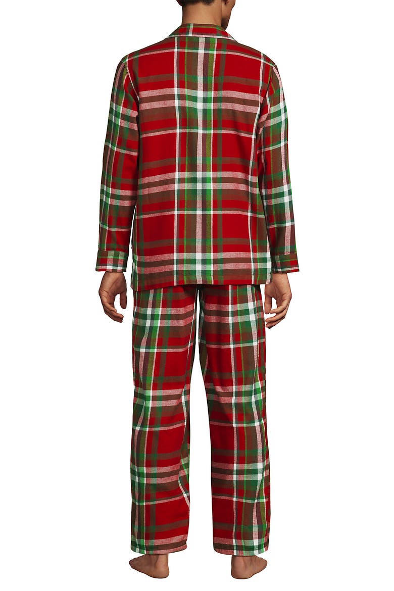 Flannel Pajama Set, Alternate, color, Compass Red/Emerald Plaid