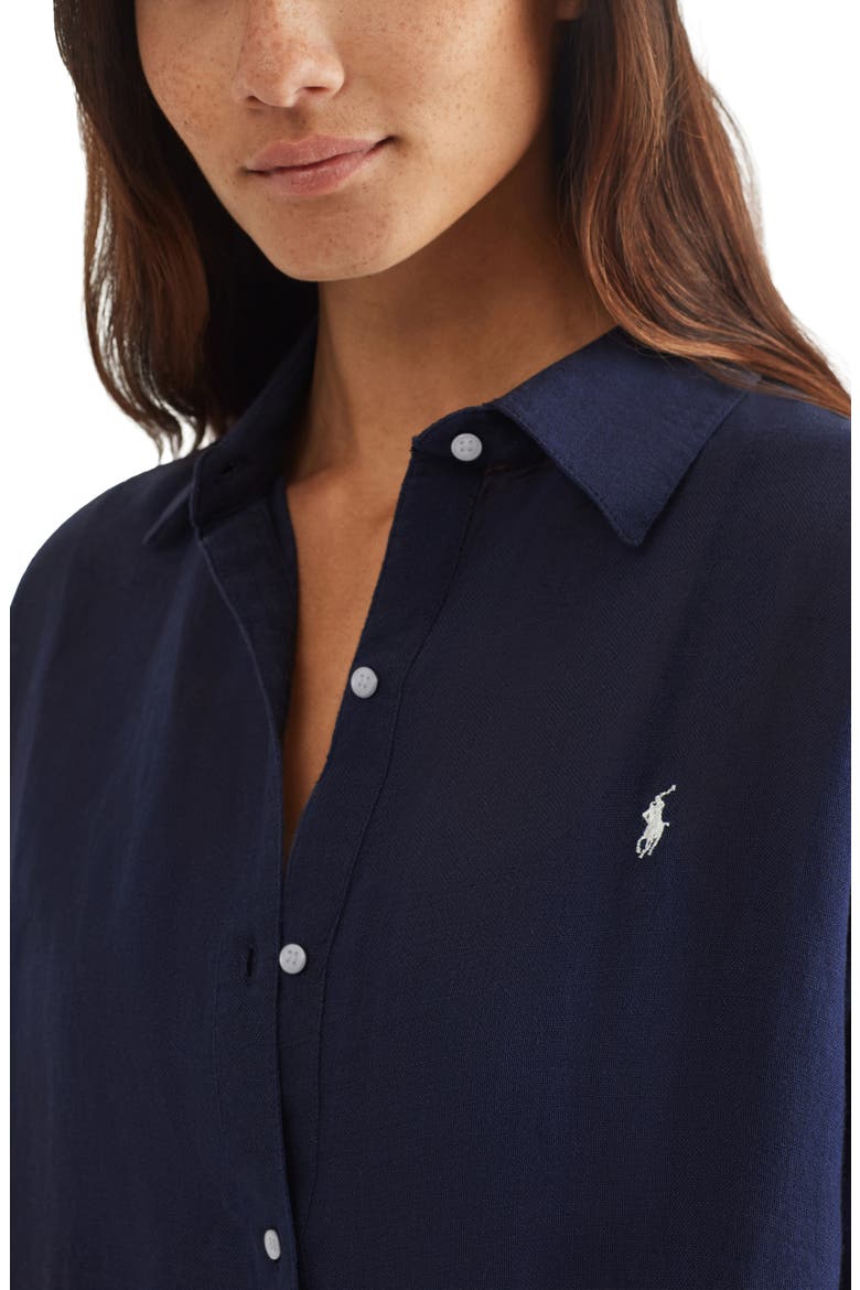 Boyfriend Cover-Up Shirt, Alternate, color, NAVY