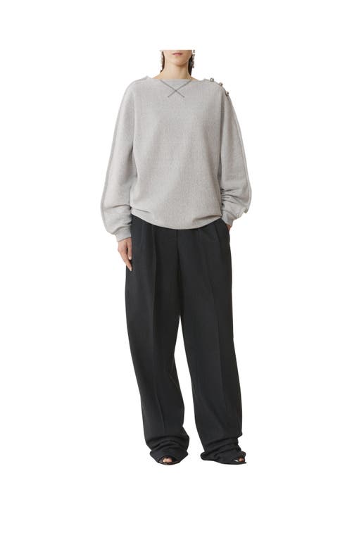 Lanvin Button-detailed Boat-neck Sweater In Burgundy