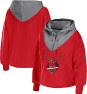 WEAR by Erin Andrews Women's WEAR by Erin Andrews Red Chicago Bulls Pieced Quarter-Zip Hoodie Jacket