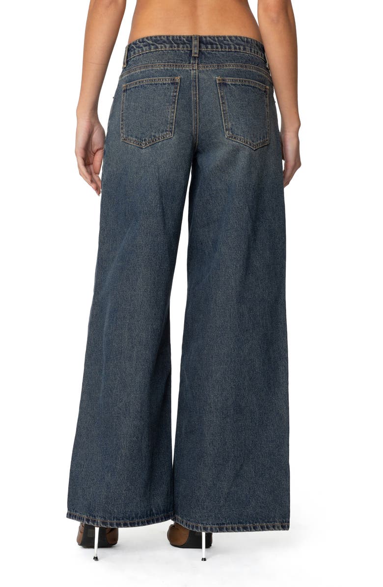 EDIKTED Laney Low Rise Wide Leg Jeans, Alternate, color, Blue
