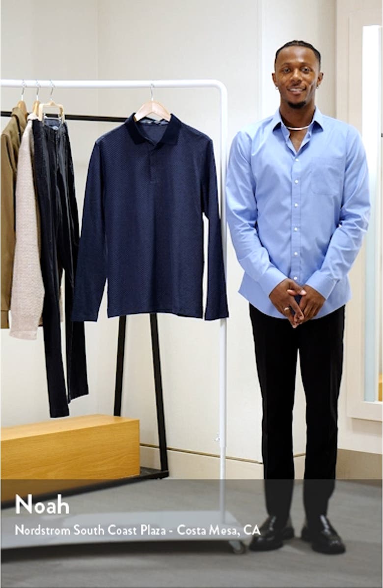 Lake City Geo Pattern Long Sleeve Polo, sales video thumbnail