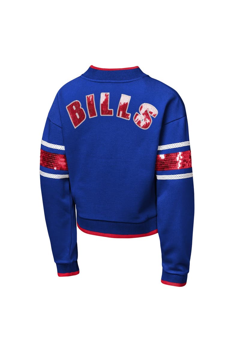Girls Youth Outerstuff  Royal Buffalo Bills MVP Full-Zip Sequin Bomber Jacket, Alternate, color, Royal
