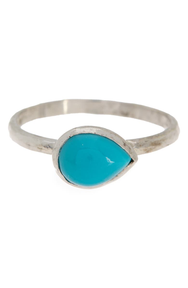 Anzie Sterling Silver Classique Turquoise Stackable Ring - Size 6, Main, color, 