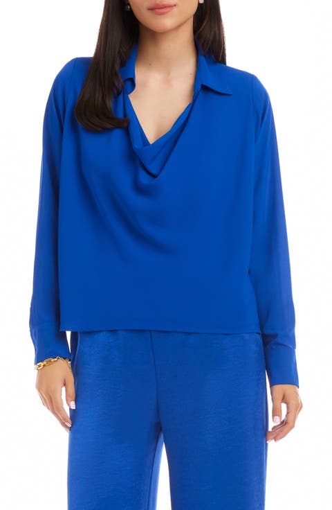 Collared Cowl Neck Top