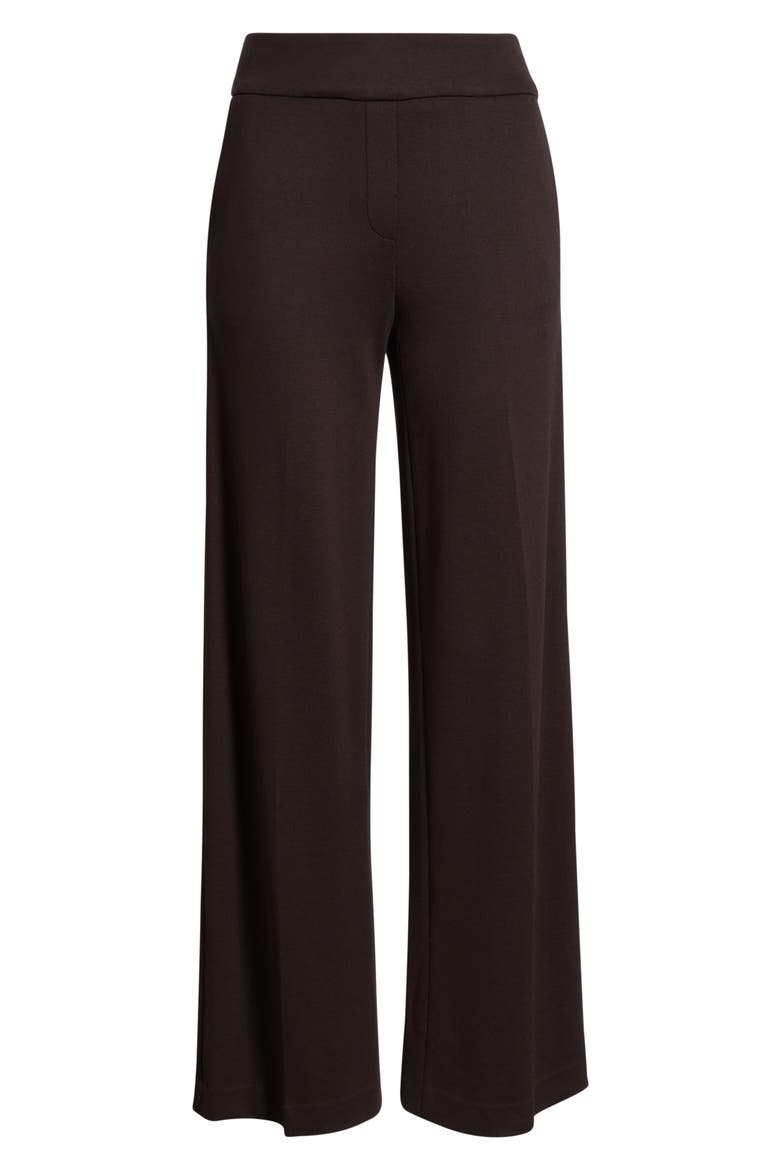 Pull-On Wide Leg Trousers, Alternate, color, DEEP MAHOGANY