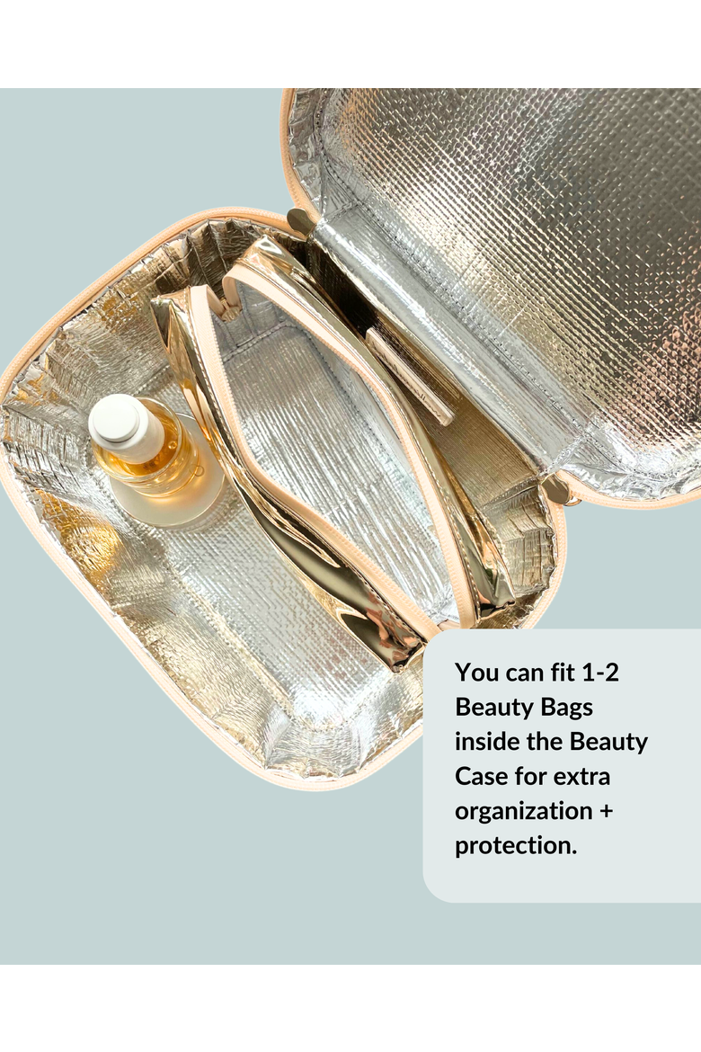 Performance Beauty Bag, Alternate, color, Metallic Gold