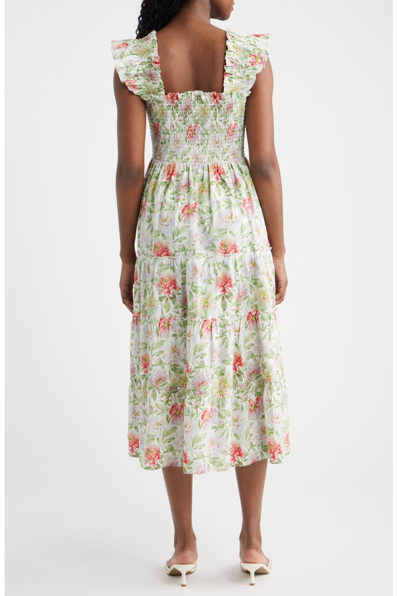 The Ellie Floral Flutter Sleeve Nap Midi Dress, Alternate, color, PEONY CHINTZ