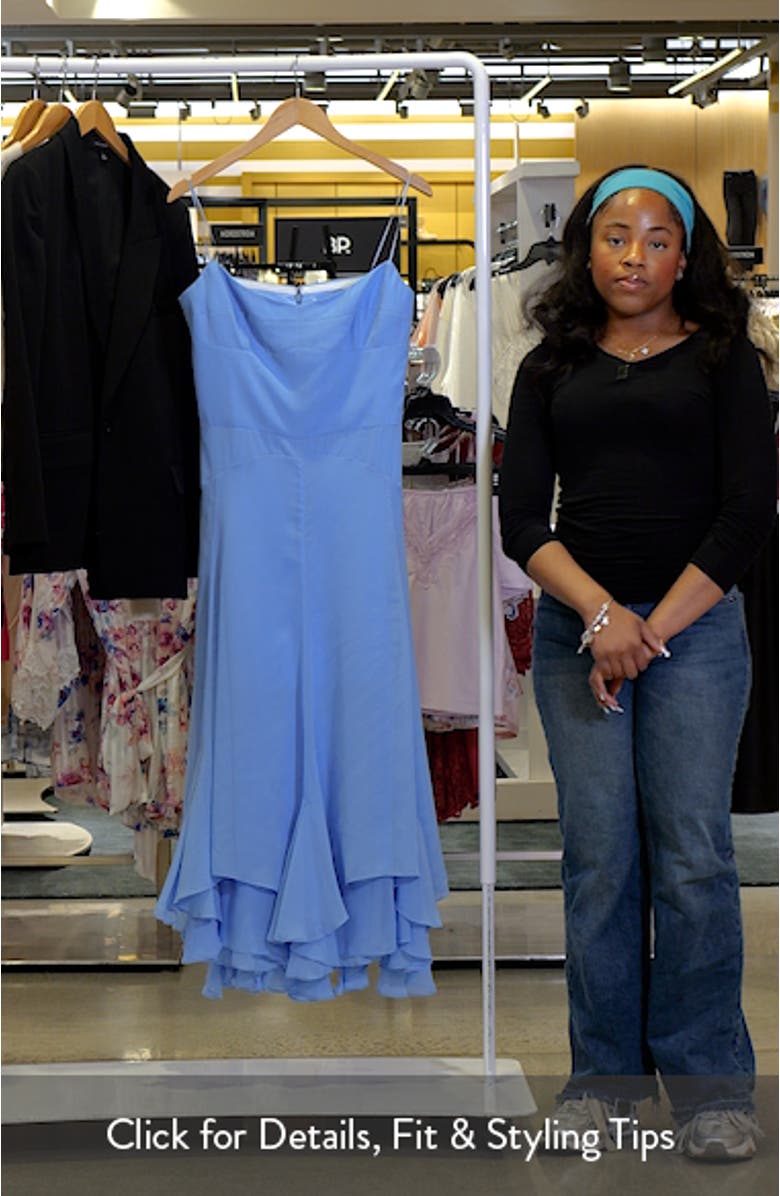 Monterey Strapless Chiffon Handkerchief Dress, sales video thumbnail