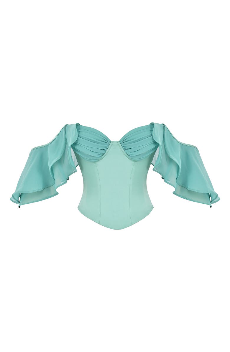 HOUSE OF CB Isabella Ruffle Sleeve Corset Top, Alternate, color,
