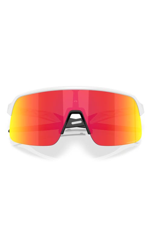 Oakley Prizm™ Everyday 34mm Rectangular Sunglasses In Matte White Prizm Ruby