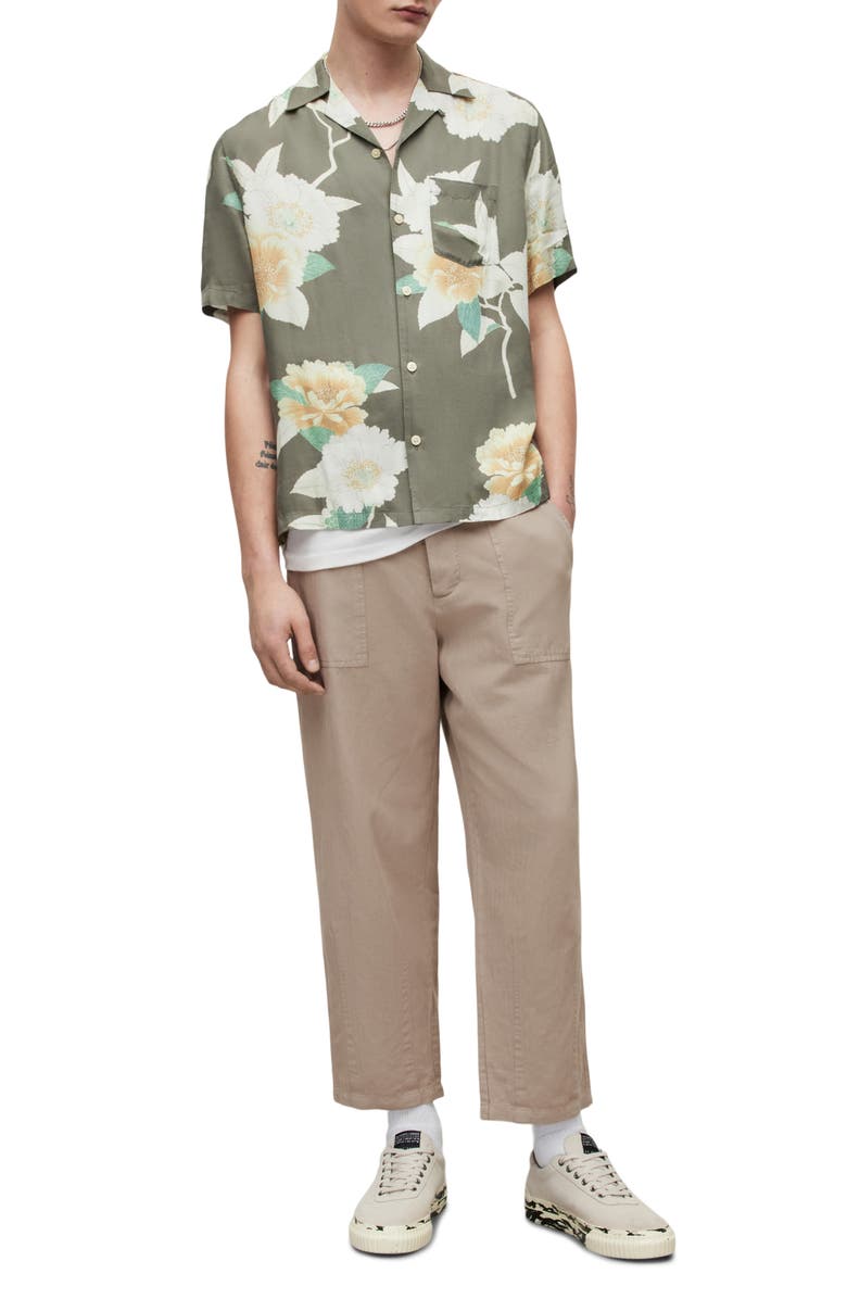 AllSaints Archer Cotton & Linen Trousers, Alternate, color, 