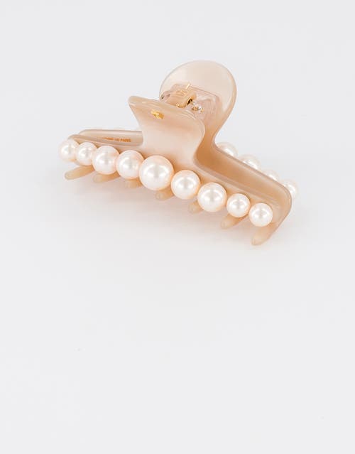 Alexandre De Paris Goncourt Aceate And Pearls Hair Clip In Gold