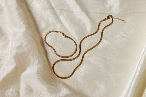 Dea Dia Slinky Gold Flat Herringbone Chain Necklace In Gold