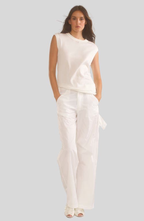 Cynthia Rowley Mica Sleeveless Knit Top In White