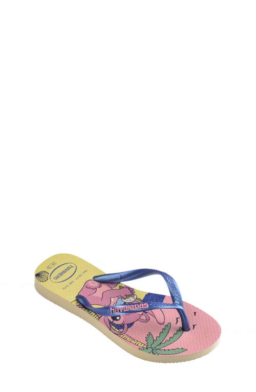 Havaianas x Disney Kids' Slim 'Lilo & Stitch' Flip Flop in Buttercream 