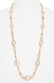 Nordstrom Stationary Imitation Pearl Long Necklace