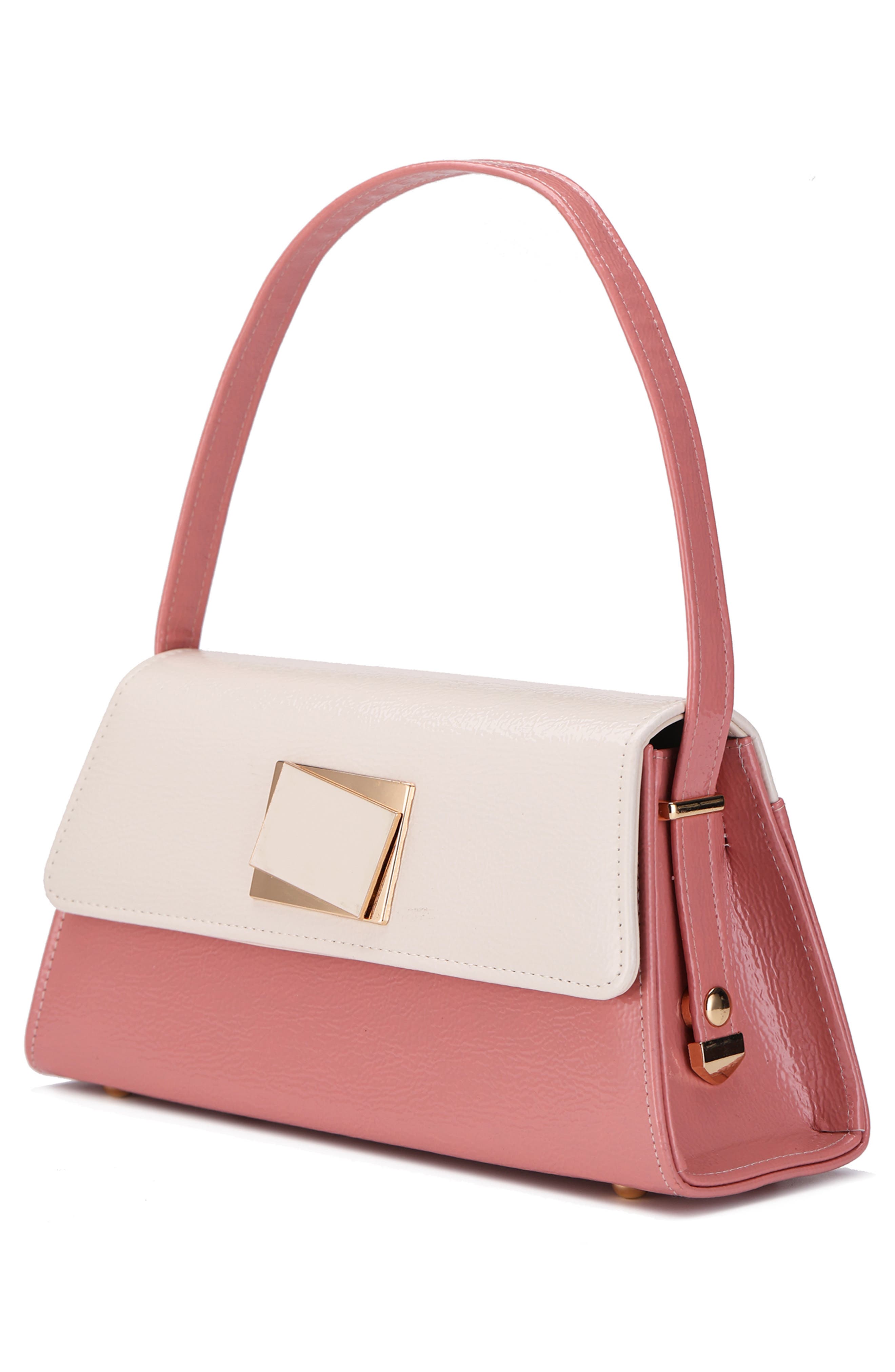 Patent Faux Leather Handbag, Alternate, color, BLUSH MULTI