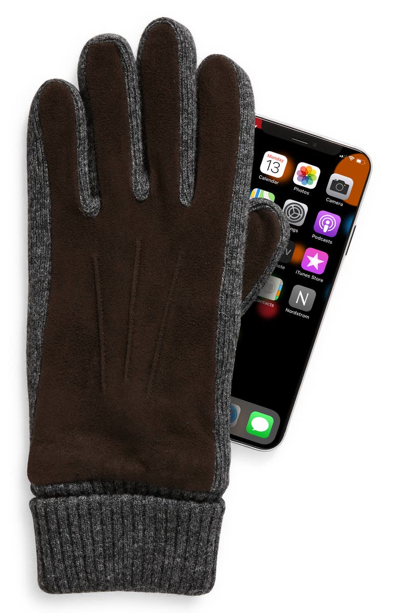 Faherty Suede & Wool Blend Gloves, Alternate, color, 