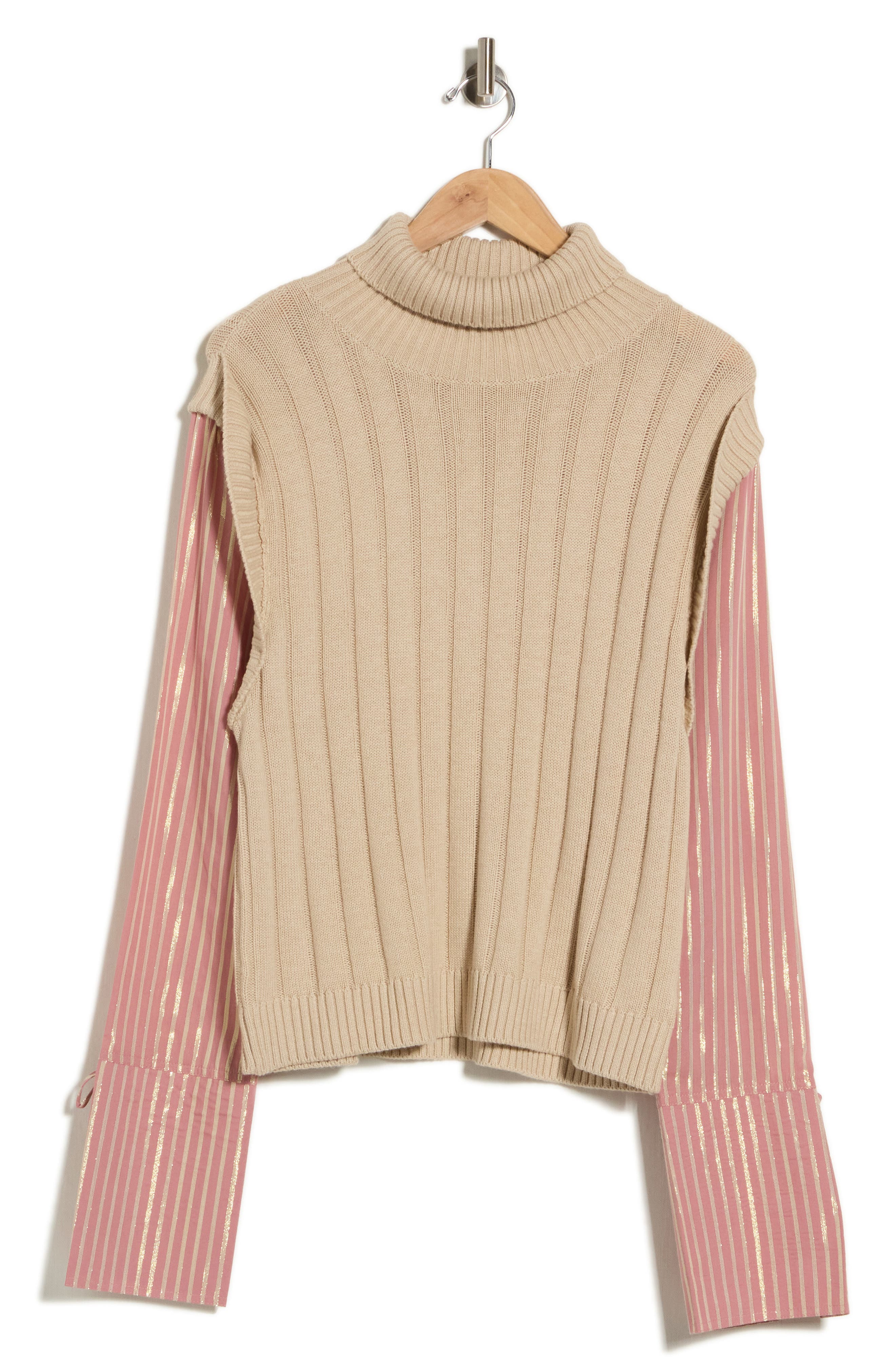 Paola Mixed Media Cotton & Wool Sweater