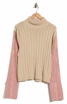 Paola Mixed Media Cotton & Wool Sweater