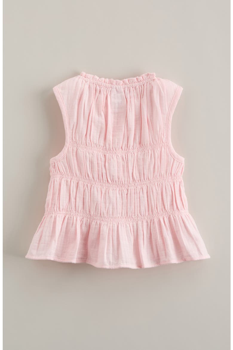 Kids' Smocked Sleeveless Cotton Top, Alternate, color, PINK AMOUR