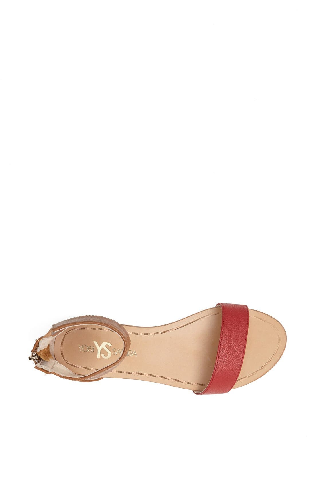 'Cambelle' Ankle Strap Sandal, Alternate, color, WHISKEY/ CHILI RED