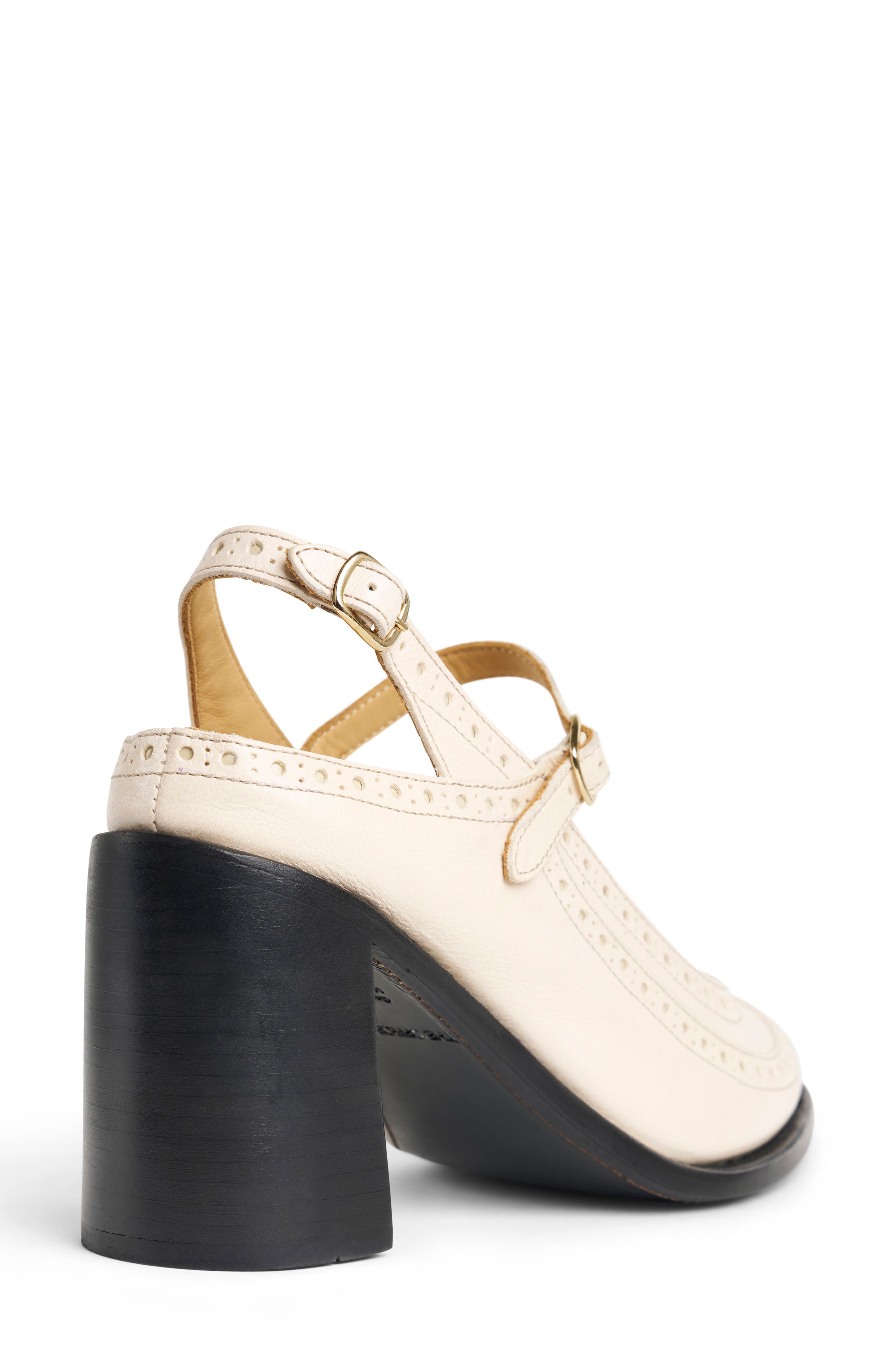 Mrs. Russel Leather Slingback Mary Jane Pump, Alternate, color, ECRU