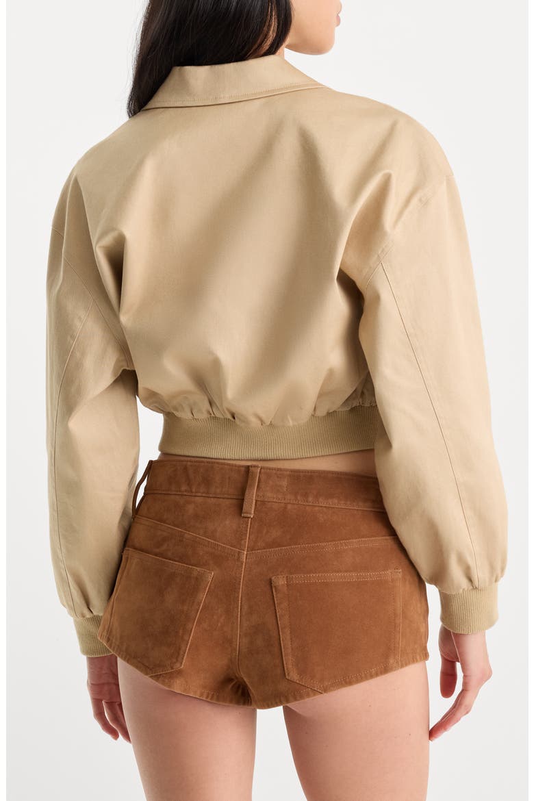 The Twill Cropped Bomber Jacket, Alternate, color, DUNE MIST