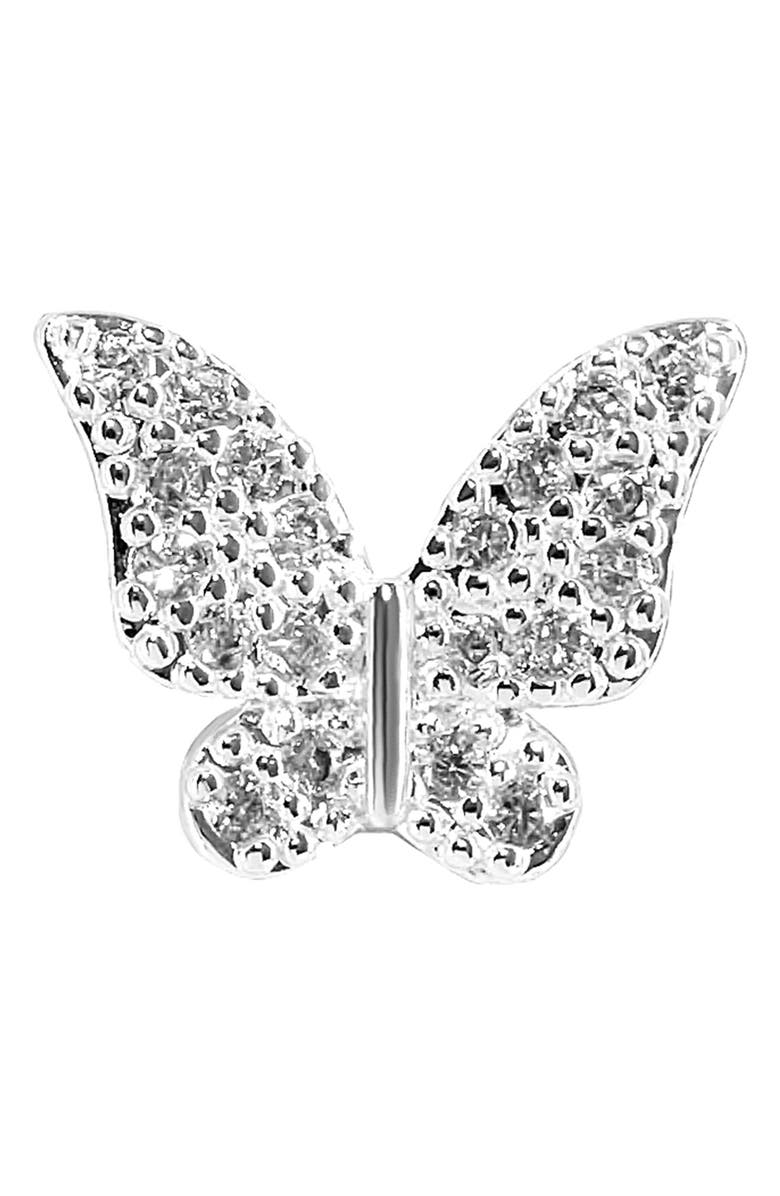 Danecraft CZ Butterfly Pendant Necklace & Earrings Set, Alternate, color, Silver