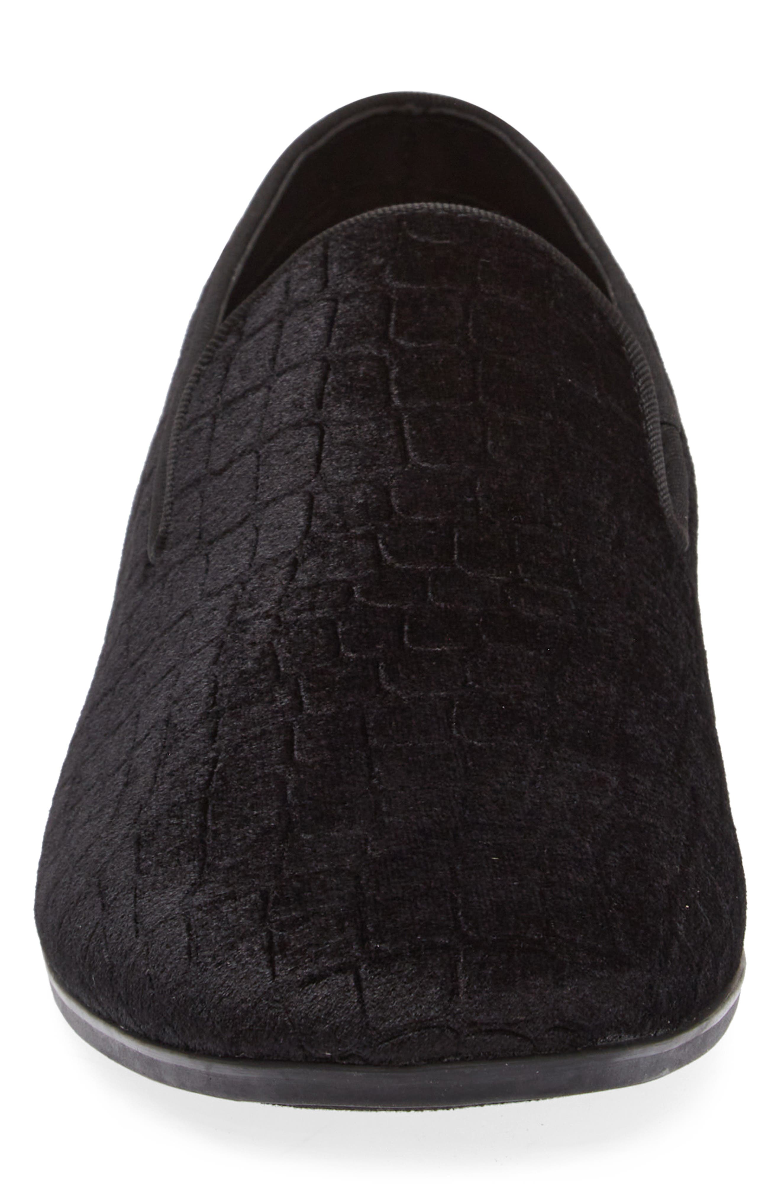 Abound Ken Smoking Slipper Loafer, Alternate, color, Black Velvet Croco