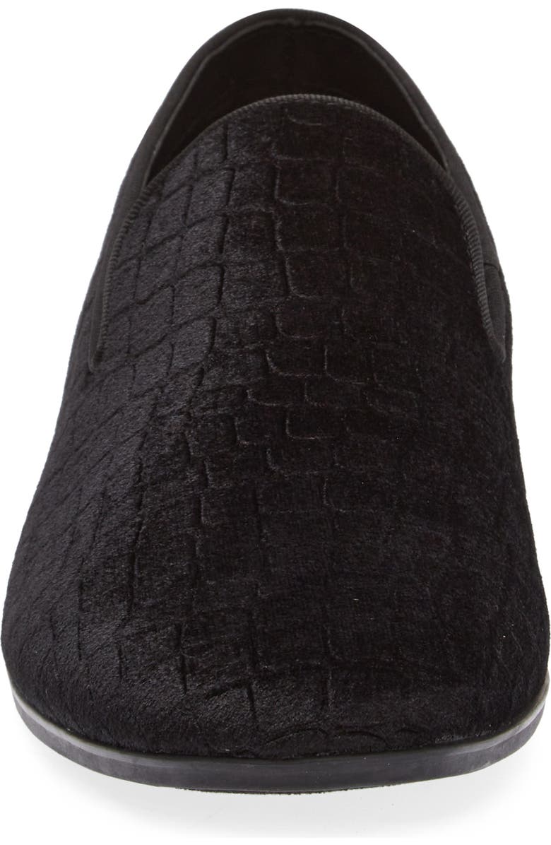 Abound Ken Smoking Slipper Loafer, Alternate, color, Black Velvet Croco
