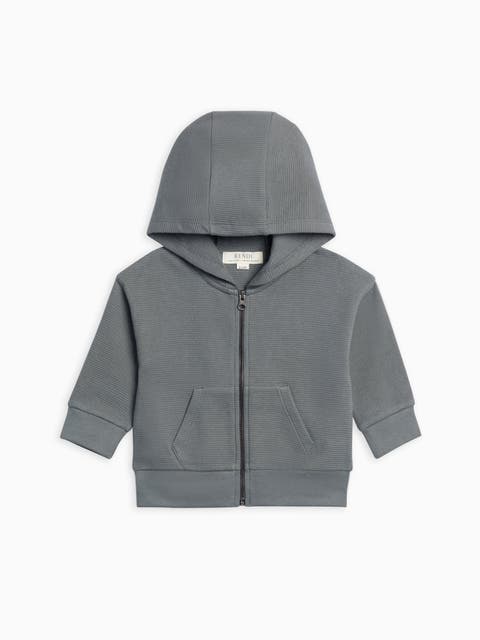 Meyer Waffle Knit Zipper Hoodie (Baby, Toddler & Little Kids)