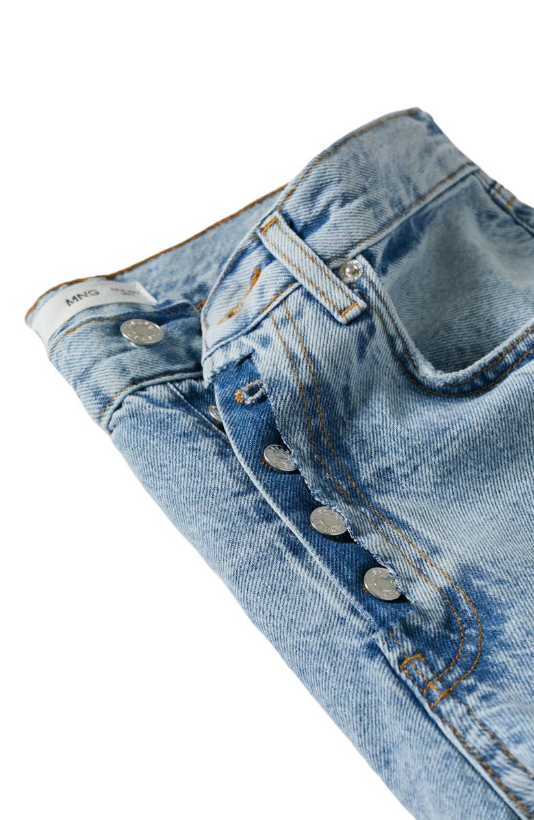MANGO Straight Leg Button Fly Crop Jeans, Alternate, color, 