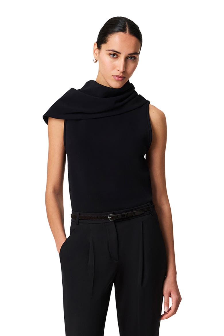 Cowl Neck Blouse, Alternate, color, Black