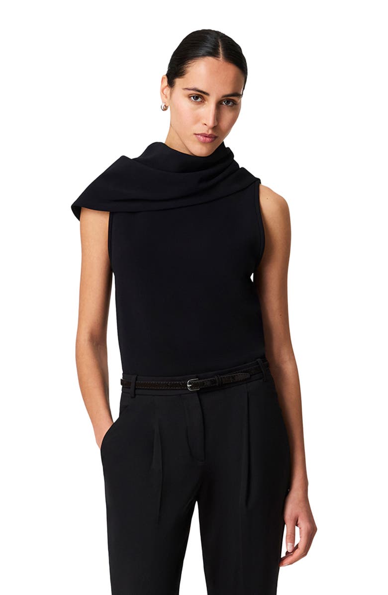 Another Tomorrow Cowl Neck Blouse, Alternate, color, Black