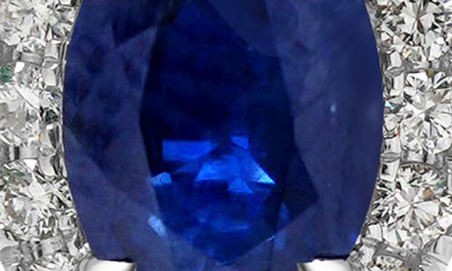 Valani Atelier Sapphire & Diamond Halo Stud Earrings In 14k White Gold