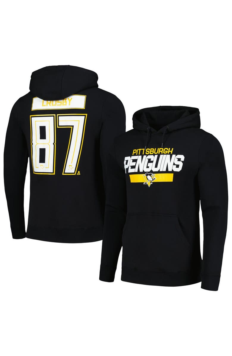 LEVELWEAR Men's Levelwear Sidney Crosby Black Pittsburgh Penguins Podium Name & Number Pullover Hoodie, Main, color, Black