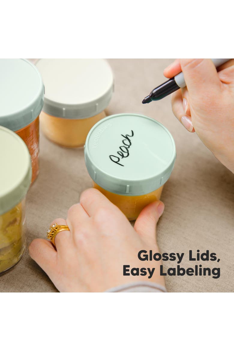 8-Pack Prep Jars Food Glass Containers, Alternate, color, Sage