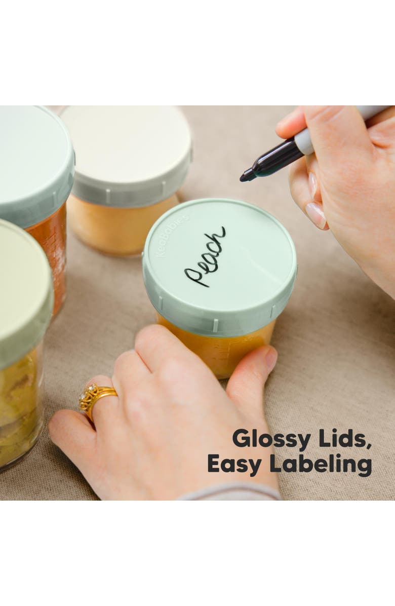 KeaBabies 8-Pack Prep Jars Food Glass Containers, Alternate, color, Sage